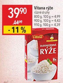 Rýže dlouhozrnná Vitana