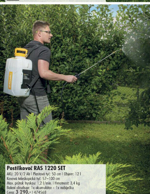Aku postřikovač RAS 1220 SET Riwall