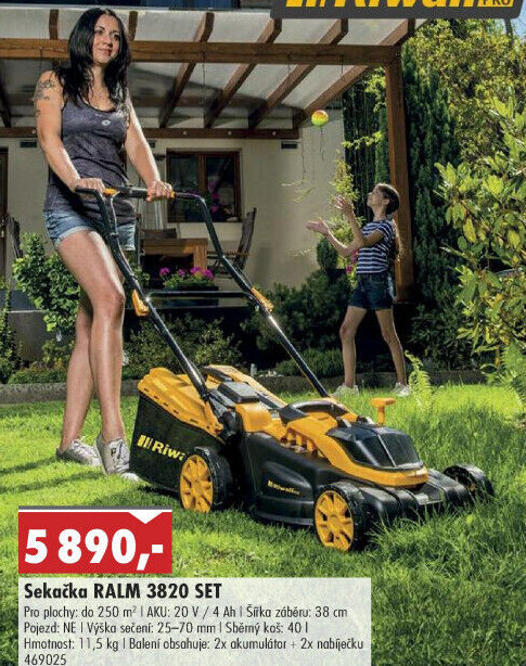 Aku sekačka Riwall Pro RALM 3820