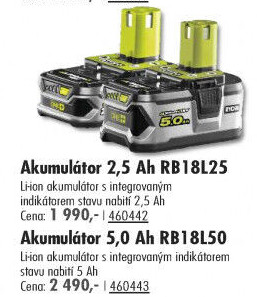 Akumulátor RB18L25 Ryobi