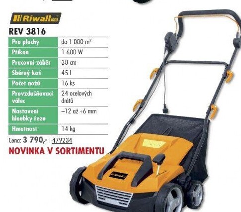 Elektrický vertikutátor Riwall REV 3816