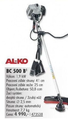 Křovinořez benzinový AL-KO BC 500 B