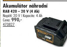 Náhradní akumulátor RAB 220 Riwall