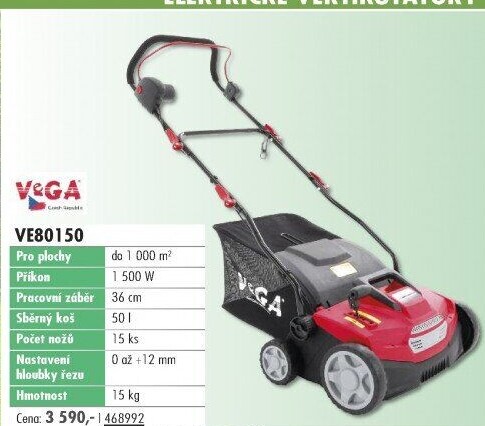 Vertikutátor elektrický VeGA VE80150