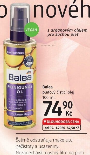 Čisticí pleťový olej Balea
