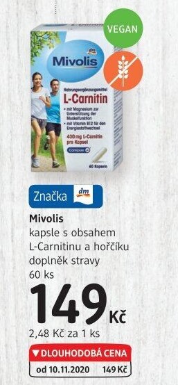 Doplněk stravy L-Carnitin Mivolis