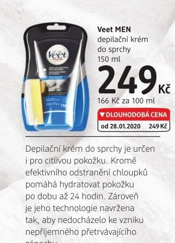 Krém depilační do sprchy Men Veet