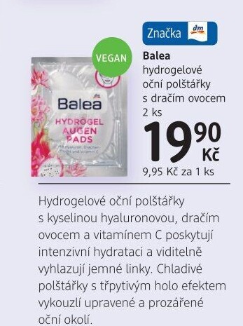 Oční polštářky hydrogelové Balea