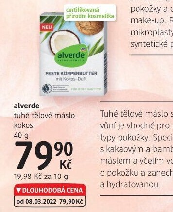 Tělové máslo tuhé Alverde
