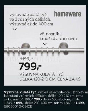 VÝSUVNÁ KULATÁ TYČ