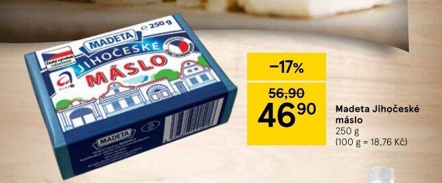 Máslo Jihočeské Madeta