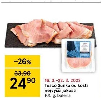 Šunka od kosti nejvyšší jakosti Tesco