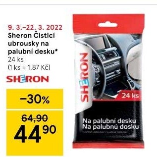 Ubrousky vlhčené na palubní desku Sheron