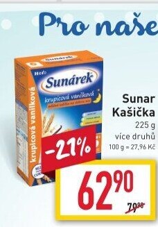 Dětské kaše Sunar