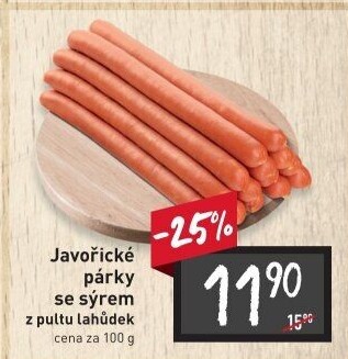 Párky javořické se sýrem