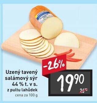 Sýr uzený salámový 44% Jihočeský Madeta
