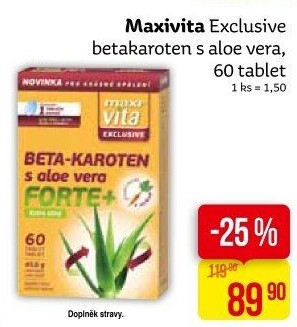 Doplněk stravy Beta-karoten Forte Exclusive MaxiVita