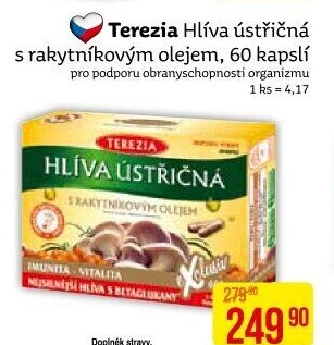 Doplněk stravy Hlíva ústřičná s rakytníkovým olejem Terezia Company