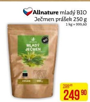 Doplněk stravy Mladý ječmen bio Allnature