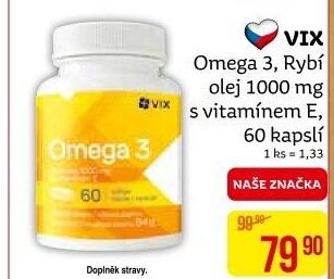 Doplněk stravy Omega 3 + E VIX
