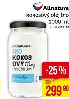 Kokosový olej bio Allnature