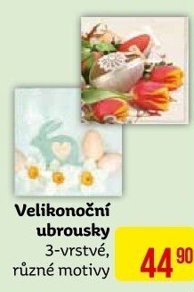 Papírové ubrousky 3vrstvé velikonoční