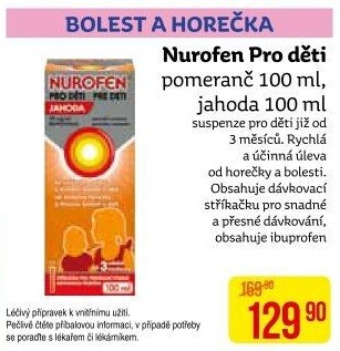 Sirup proti horečce a bolesti pro děti Nurofen