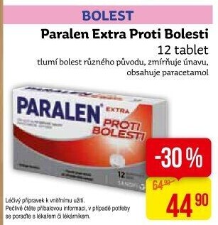 Tablety proti bolesti Extra Paralen