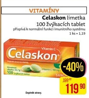 Tablety žvýkací vitamín C Celaskon