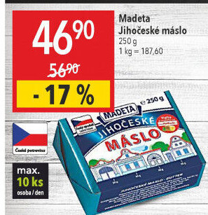 Máslo Jihočeské Madeta