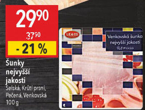 Šunka venkovská nejvyšší jakosti LE&amp