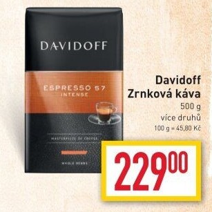 Zrnkové kávy Davidoff