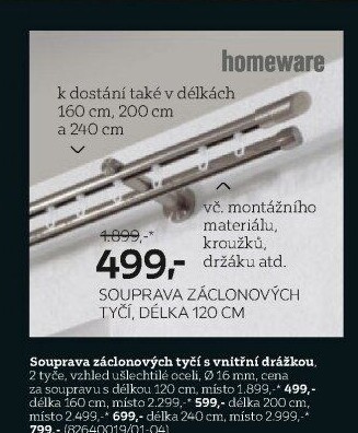 SOUPRAVA ZÁCLONOVÝCH TYČÍ