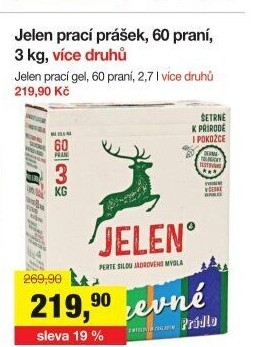 Prací prášek mýdlový Jelen - Šlak drogerie akcniletaky.com