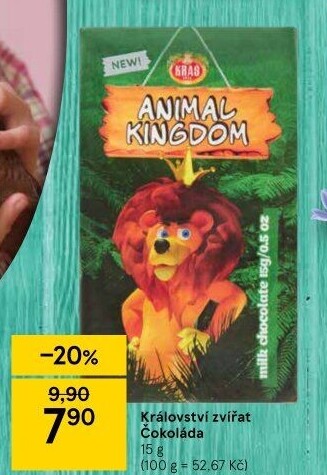 Čokoláda Animal Kingdom Kraš