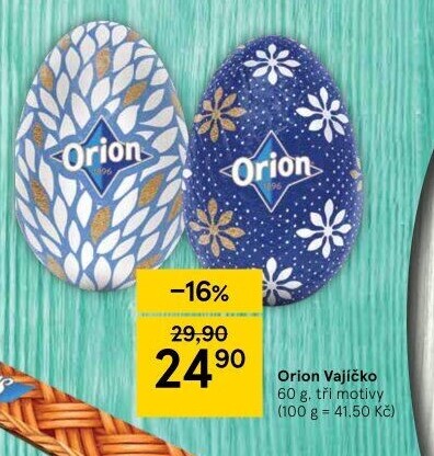 Čokoládové vajíčko Orion