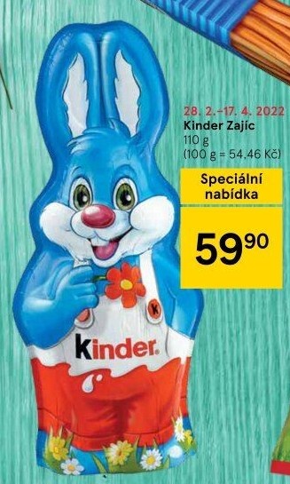 Čokoládový zajíc Kinder