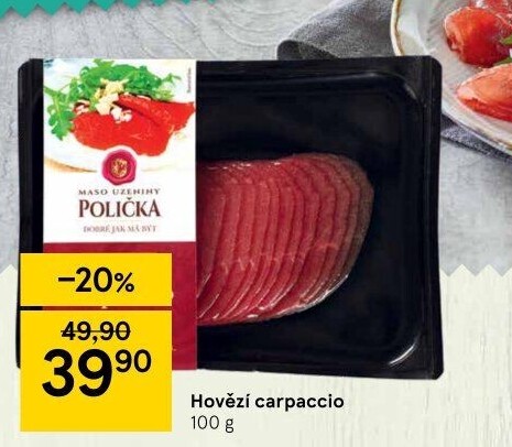 Hovězí Carpaccio Maso uzeniny Polička