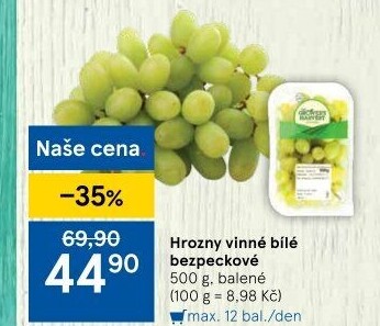 Hrozny bílé bezsemenné The Grower'