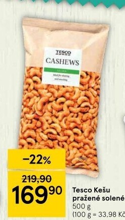 Kešu pražené Tesco