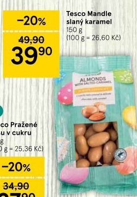 Mandle v čokoládě Tesco