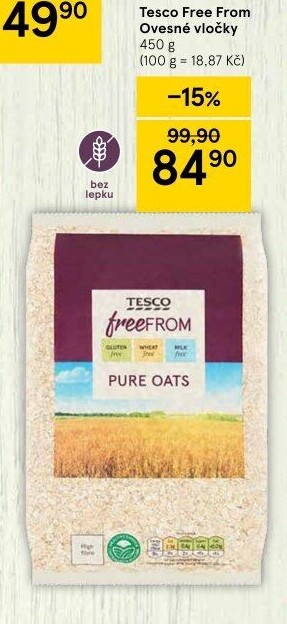 Ovesné vločky bez lepku Tesco Free From