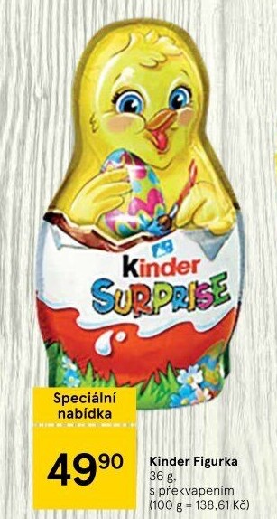 Čokoládová figurka s překvapením velikonoční Kinder Surprise