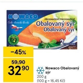 Sýr obalovaný mražený Nowaco