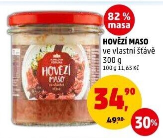 Maso hovězí ve vlastní šťávě ve sklenici Karlova Koruna