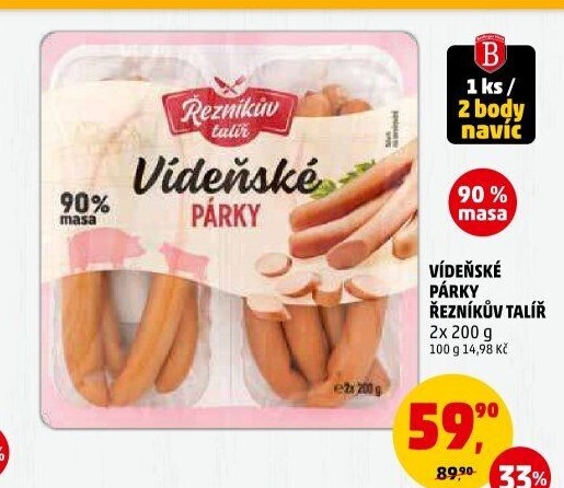 Párky vídeňské Řezníkův talíř