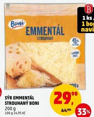 Sýr Ementál strouhaný Boni