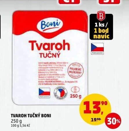Tvaroh tučný Boni
