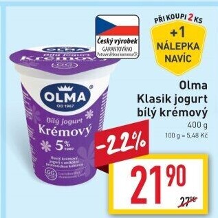 Bílý jogurt krémový 5% Olma