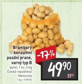 Brambory konzumní pozdní